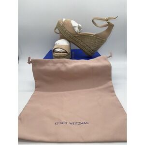 STUART WEITZMAN Nudistcurve Espadrille Platform Wedge Sandals Adobe Suede US 10